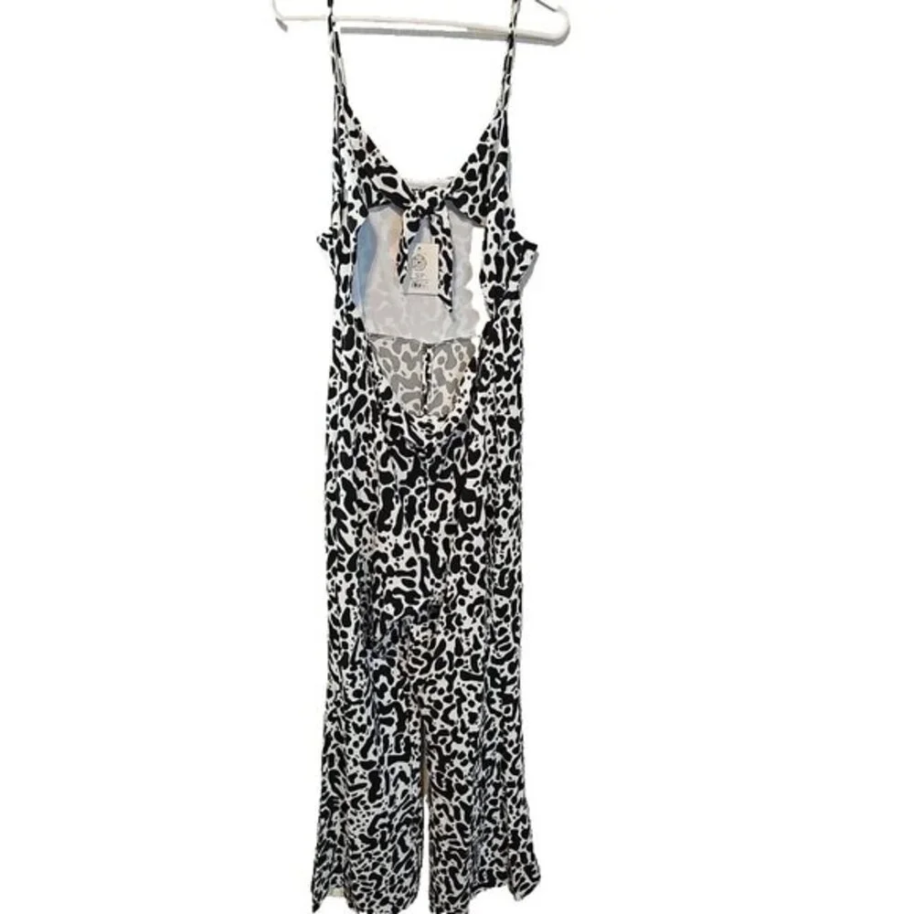 Lita by Ciara Revolve Tie Front Jumpsuit In King Cheetah‎ Print Size XXL New
